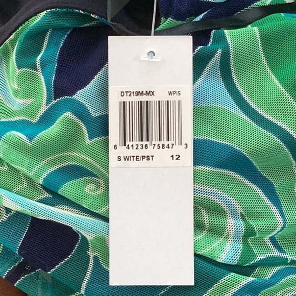 DONNA MORGAN NWT MESH MOCK NECK MAXI DRESS WHITE/GREEN SLEEVELESS SIZE 12 - Picture 8 of 10